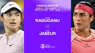 Emma Raducanu vs Ons Jabeur  2024 Abu Dhabi Round of 16  WTA Match Highlights [upl. by Corkhill]