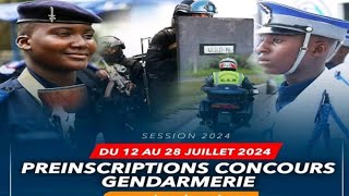 Concours DEntrée A La Gendarmerie 2024  Calendrier amp Conditions de Candidature  Préinscription [upl. by Oni]