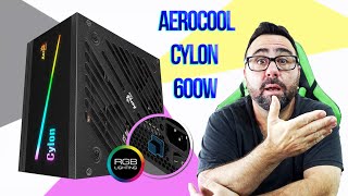 Fuente Aerocool Cylon 600w RGB 80 plus Bronze [upl. by Sturdivant377]