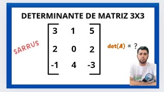 Determinantes de Matrizes 3X3 por SARRUS [upl. by Grigson]