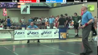 Mens Freestyle 74 KG Kyle Braddock vs Ben Villaret [upl. by Annodal86]