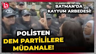 Kayyumu protesto eden DEM Partililer ile polis arasında Batman Belediyesi önünde arbede yaşandı [upl. by Hoenack]