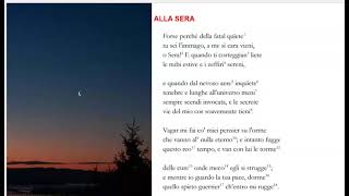 Alla sera di Ugo Foscolo [upl. by Pier]