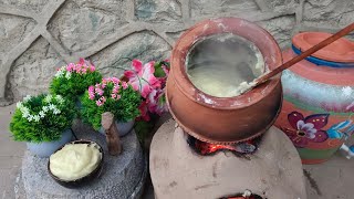 Kashmiri Nishast  Sweet And Healthy Kashmiri Dessert  Mud Pot Cooking In A Village [upl. by Anairo]