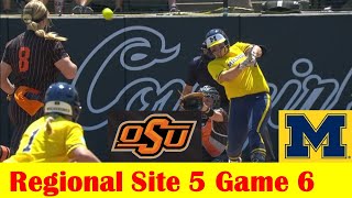 Michigan vs 5 Oklahoma State Softball Highlights 2024 NCAA Regional Site 5 Game 6 [upl. by Bainbridge]