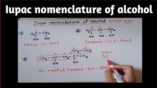 Iupac nomenclature Alcohol class 101112 organic chemistry [upl. by Oirram91]