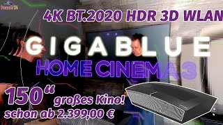 Gigablue Home Cinema 3 Triple LaserTV 4K 120Hz 3D Android 13 AppStreaming via WiFi [upl. by Ennovoj482]