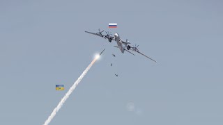 Russian military crew members died instantly after a TU95 bomber was hit by a Ukrainian missile [upl. by Trill]