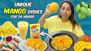 Eating Only Unique Mango Dishes For 24 Hours 🥭 Insane Food Challenge [upl. by Charmain]