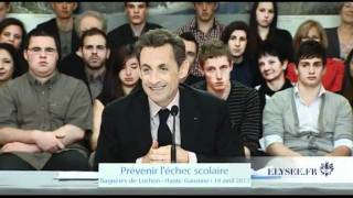 Table ronde avec N Sarkozy sur la prévention de léchec scolaire [upl. by Elocaj]