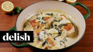 Creamy Lemon Parmesan Chicken  Delish [upl. by Glory989]