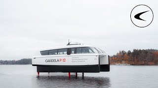 Candela P12 taking off  100 electric hydrofoiling passenger vessel [upl. by Odrude]