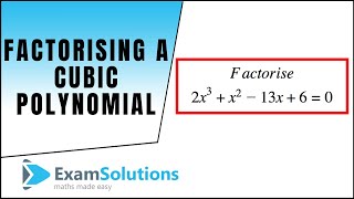 How to factorise a cubic polynomial Method 2  ExamSolutions [upl. by Froma302]