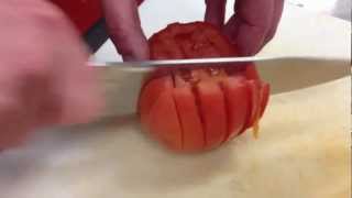 How to dice a tomato correctly  chef [upl. by Nyleimaj]