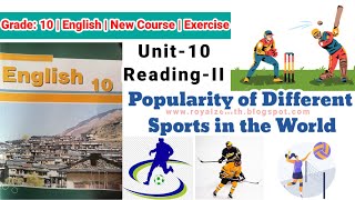 Class 10 English  Unit10 ReadingII  Popularity of Different Sports in the World  Exercise [upl. by Trixi385]