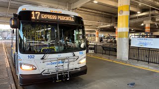 BeeLine On Board 2023 NF XDE35 Hybrid Xcelsior 102 On Bus Route 17 Exp To Peekskill 11012024 [upl. by Anauqahc]