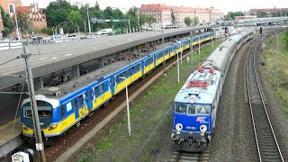 Danzig🇵🇱Gdansk Danzig Bahnverkehr in Polen aus verschiedenen Perspektiven mit versch Zügen [upl. by Annaujat]