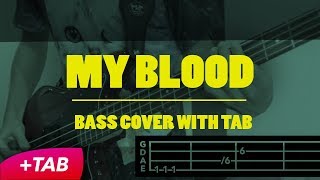 MY BLOOD  twenty one pilots BASS COVER  TAB in Video [upl. by Merrick]