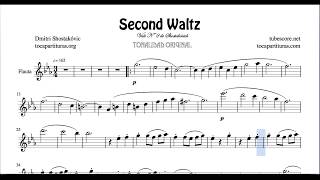 Second Waltz by Shostakovich Sheet Music for Flute [upl. by Subak]