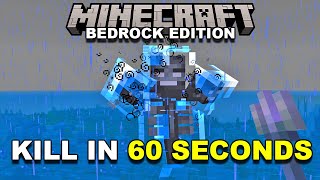 How to Kill the Minecraft Bedrock Wither Boss in 60 seconds on HARD [upl. by Kcireddor]