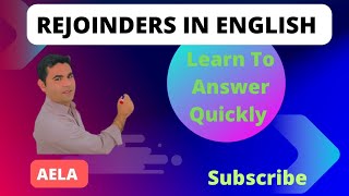 Rejoinders In English [upl. by Sheeran]