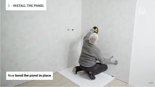 How to install bathroom wall panels – Nuance – POLYREY [upl. by Arbba]