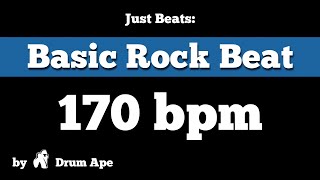 170 bpm Basic Rock Beat drums only [upl. by Kermit]