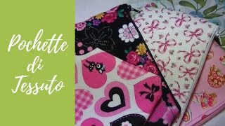 Tutorial Astuccio portaoggetti o minipochette fabric pochette engsub [upl. by Erehs]