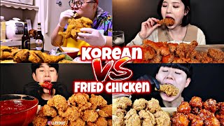 Are Korean Mukbangers THE BEST At Eating Fried Chicken 🍗🔥🙀 [upl. by Khudari141]