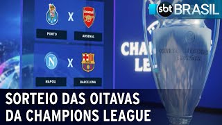 UEFA realiza sorteio das oitavas de final da Champions League  SBT Brasil 181223 [upl. by Gnilrac]