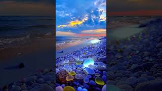 Most Beautiful Beach  Glass Pebble Beach [upl. by Suravaj]