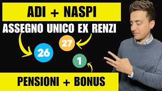 ADI e ASSEGNO UNICO in ARRIVO pure su RDC NASPI ex RENZI PENSIONI aumenti febbraiomarzo 2024 [upl. by Berte23]