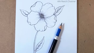 How to draw a flower step by step easy  Hihi Pencil [upl. by Vikki]