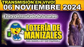 Resultado LOTERIA DE MANIZALES DEL MIÉRCOLES 06 de noviembre 2024 [upl. by Panchito]