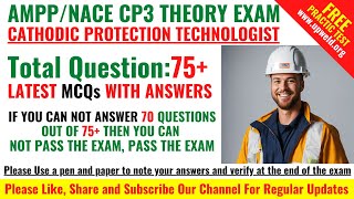 Top 75 Latest AMPP NACE CP3 Questions and Answers  Cathodic Protection Technologist Theory Exam [upl. by Eirallih]