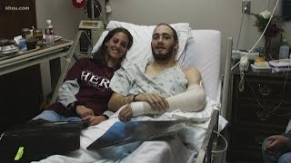 Houstonian who survived deadly AampM bonfire collapse tells his story [upl. by Anileme158]