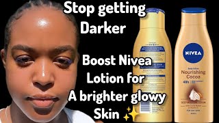 BEST NIVEA BODY LOTION✅CLear lighter skinStop getting darkerNivea Nourishing Cocoa body lotionmix [upl. by Gimble]