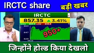 IRCTC share latest news today IRCTC share news today Target Price share analysis buy or sell [upl. by Meehyrb]