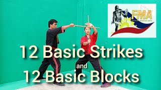 12 BASIC STRIKES AND 12 BASIC BLOCKS  ARNIS [upl. by Anekahs868]