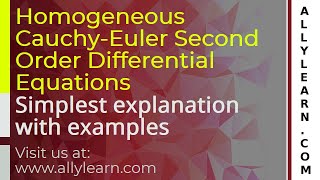 EulerCauchy Equations  2nd Oder ODE  Hindi [upl. by Malim516]