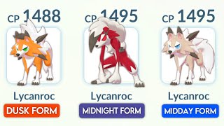 using ALL DIFFERENT FORMS of LYCANROC in POKEMON GO [upl. by Birecree995]