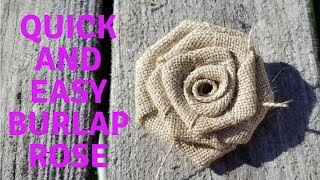 How To Make A Quick and Easy Burlap Rose Easy Step By Step Instructions burlap burlapwedding [upl. by Notsirhc]