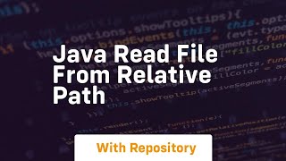 java read file from relative path [upl. by Lenrow]