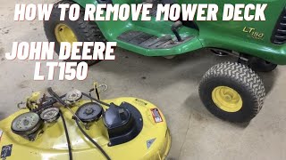 How to Remove Mower Deck John Deere LT 150 [upl. by Naesal]