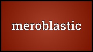 Meroblastic Meaning [upl. by Sibeal]