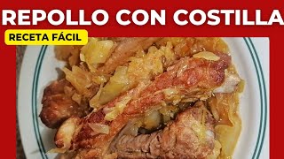 GUISO DE REPOLLO con COSTILLA de CERDO  ALMUERZO RÁPIDO Y SABROSO [upl. by Seltzer]