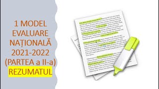 Rezumatul  REZOLVAREA PĂRȚII A DOUA EVALUARE NAȚIONALĂ [upl. by Nightingale]