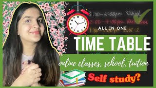 How to manage time with online classes school tuitions and assignments Class 10 11amp 12 Timetable [upl. by Ahtreb]