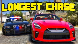 World Record Longest Police Chase In GTA 5 RP [upl. by Ahtelahs611]