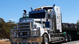 Australian made Kenworth t909 Road train leaving Cunderdin WA [upl. by Aiveneg]